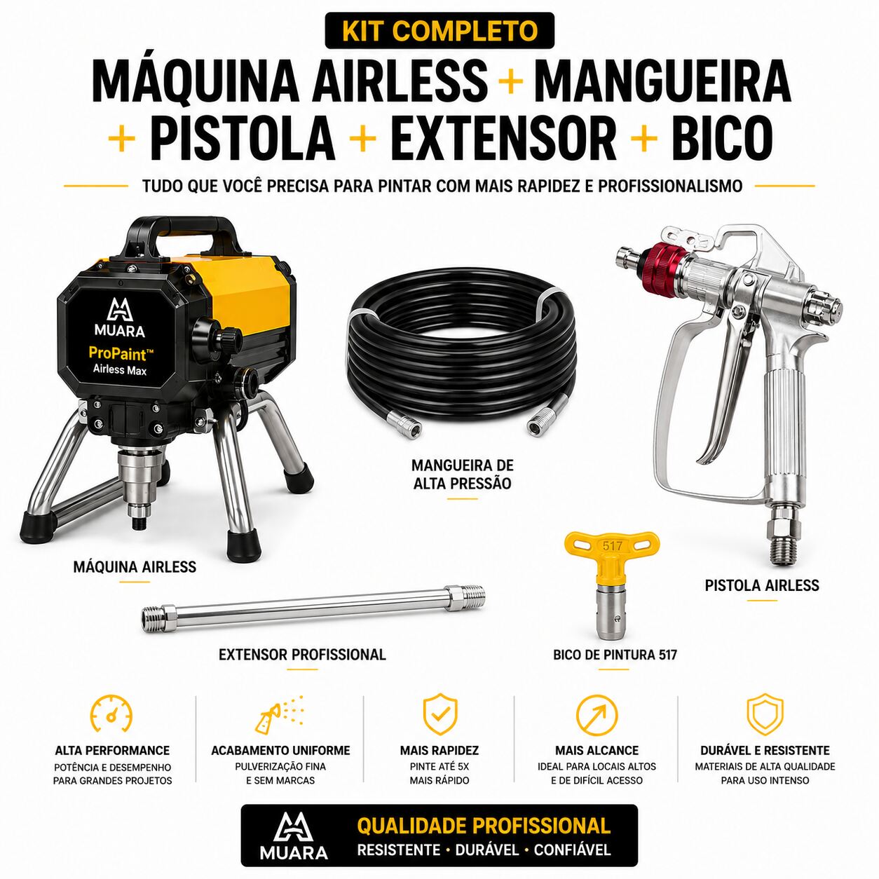 ProPaint™ Airless Max 5 em 1 — Kit Profissional de Pintura Airless
