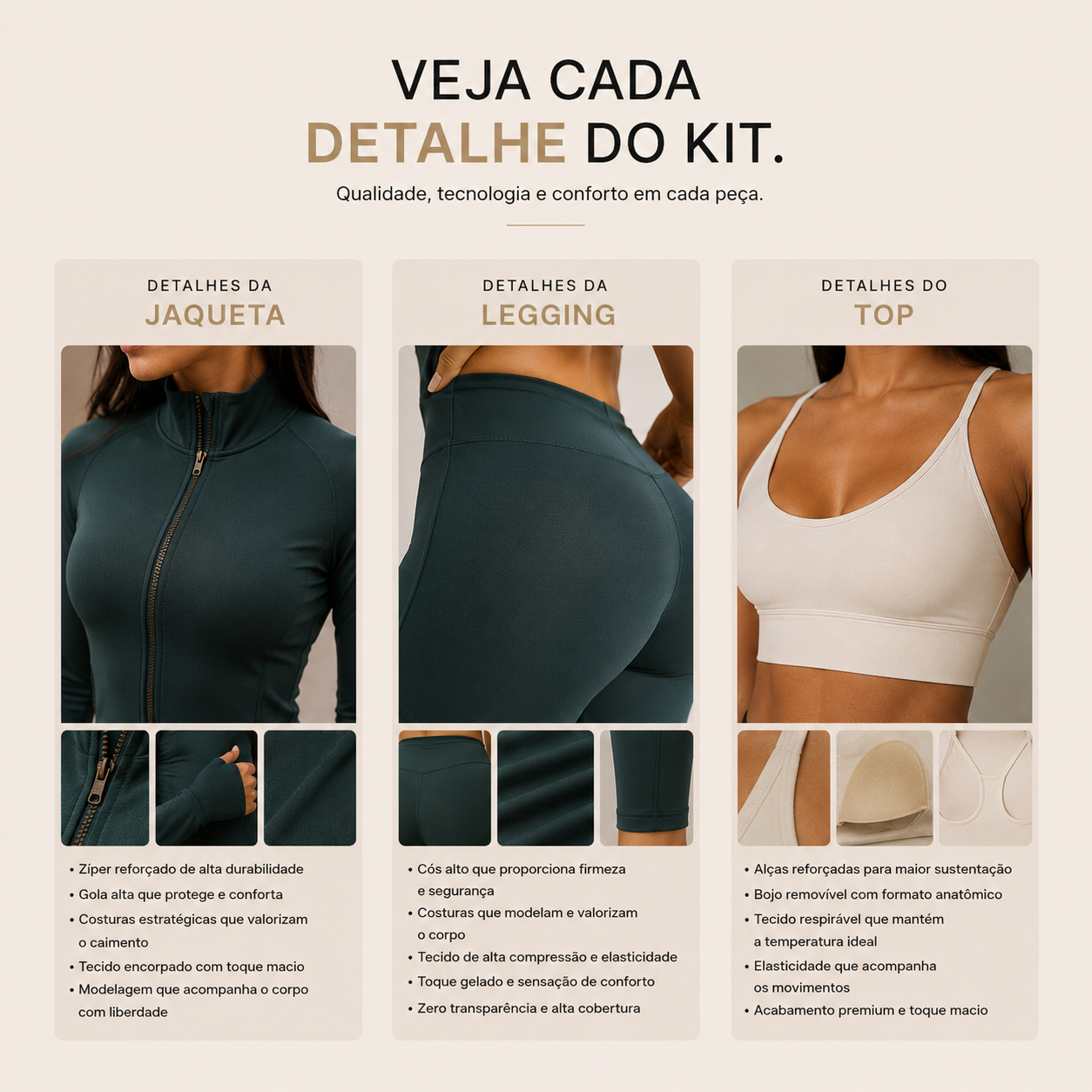 Kit Inverno Modelador Muara™ Jaqueta + Top + Legging Premium (PROMOÇÃO RELÃMPAGO)
