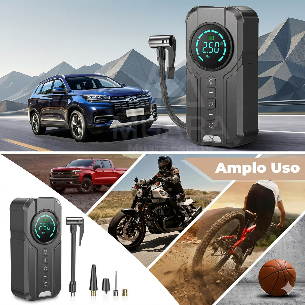 TurboAir™ – Compressor Portátil Inteligente (Compre 1 e Leve 2)