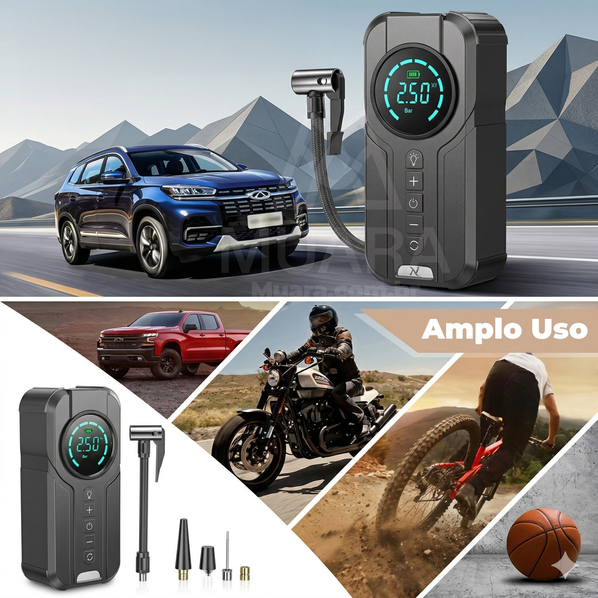 TurboAir™ – Compressor Portátil Inteligente (Compre 1 e Leve 2)