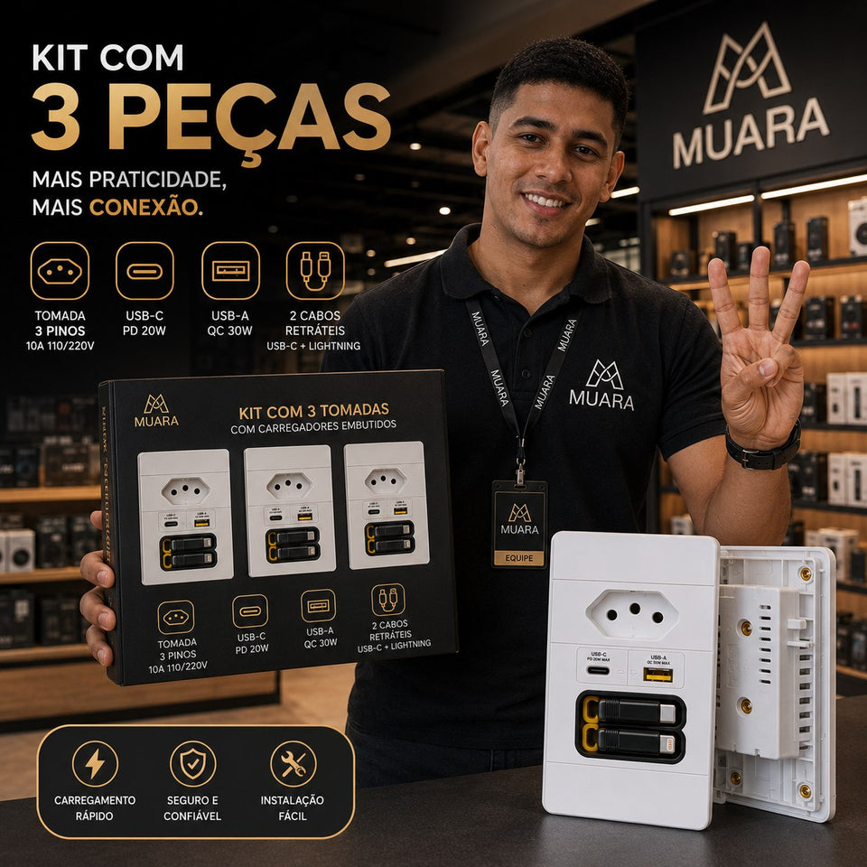 + 3 Peças Tomada Inteligente