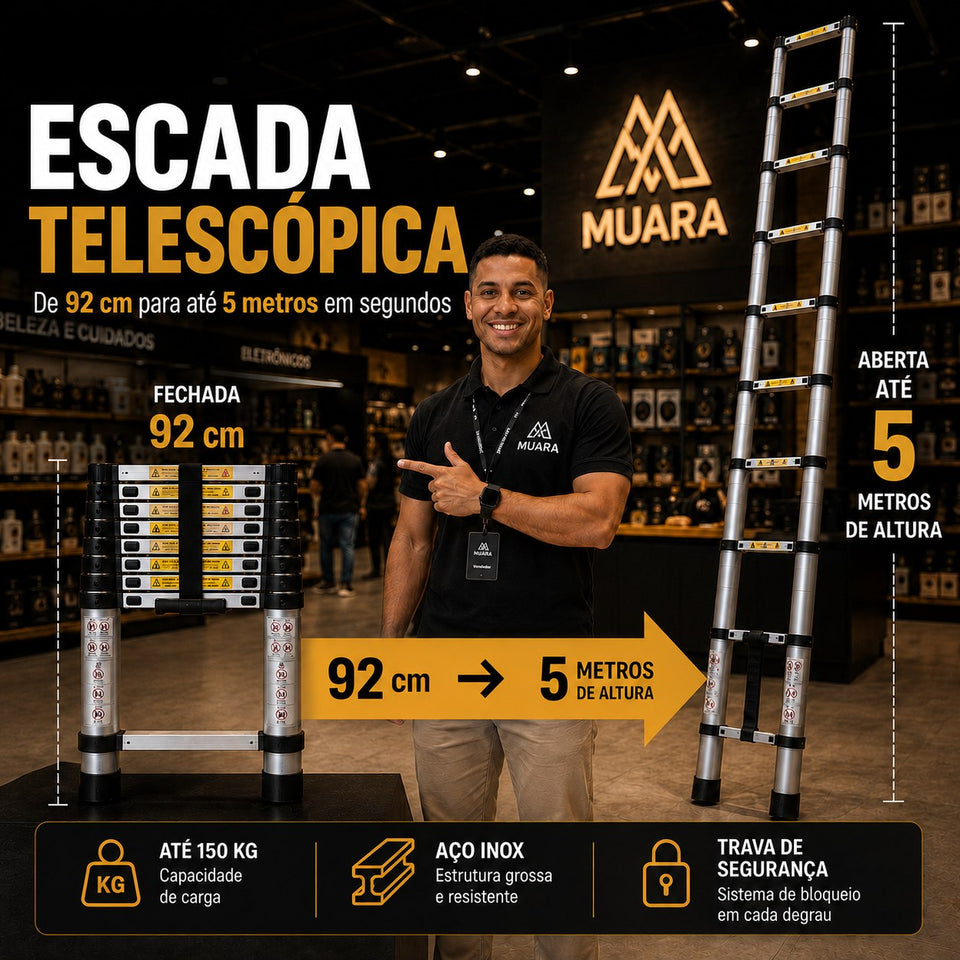 TitanReach™ Escada Telescópica Profissional 5 Metros