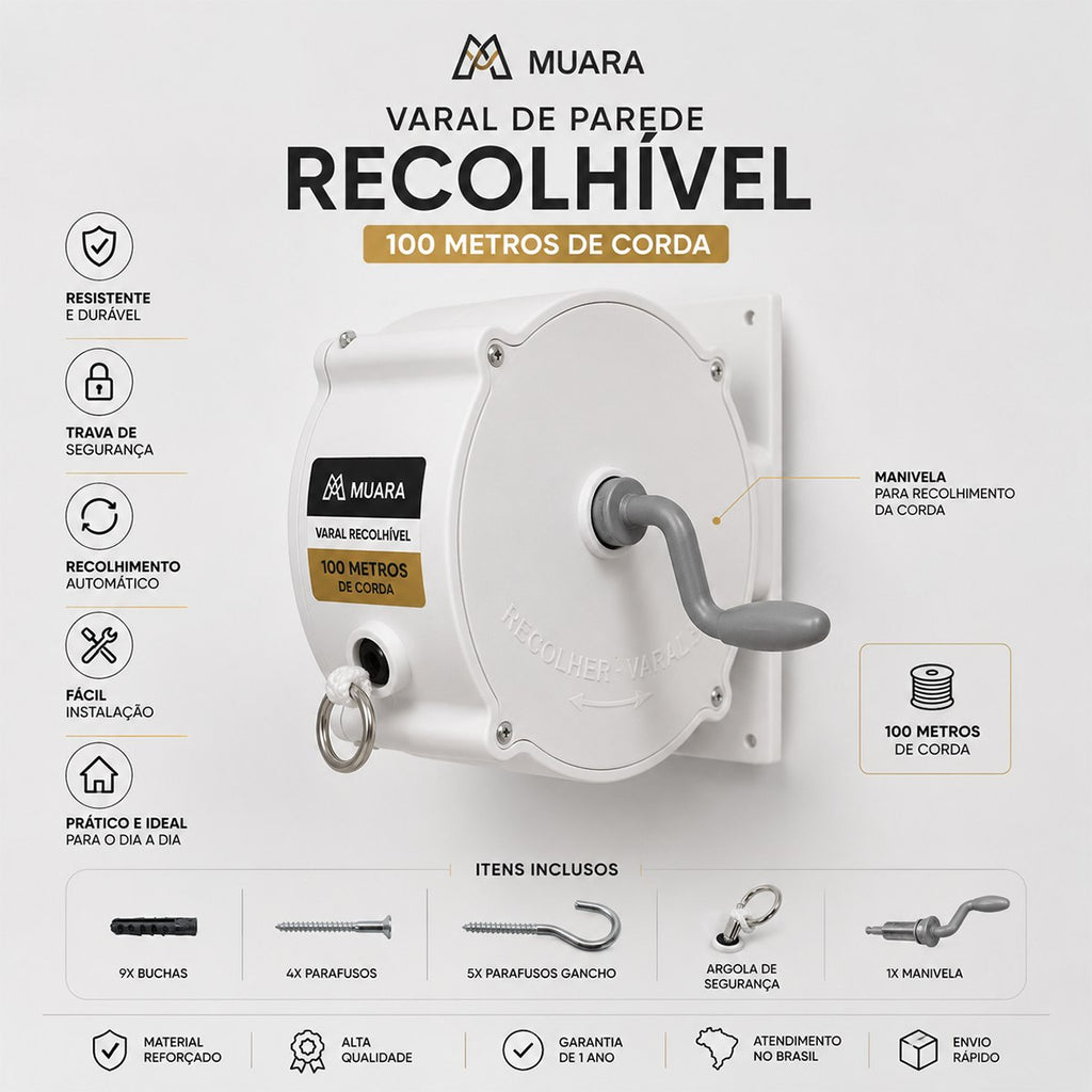 SpaceFlow™ Varal Retrátil Inteligente