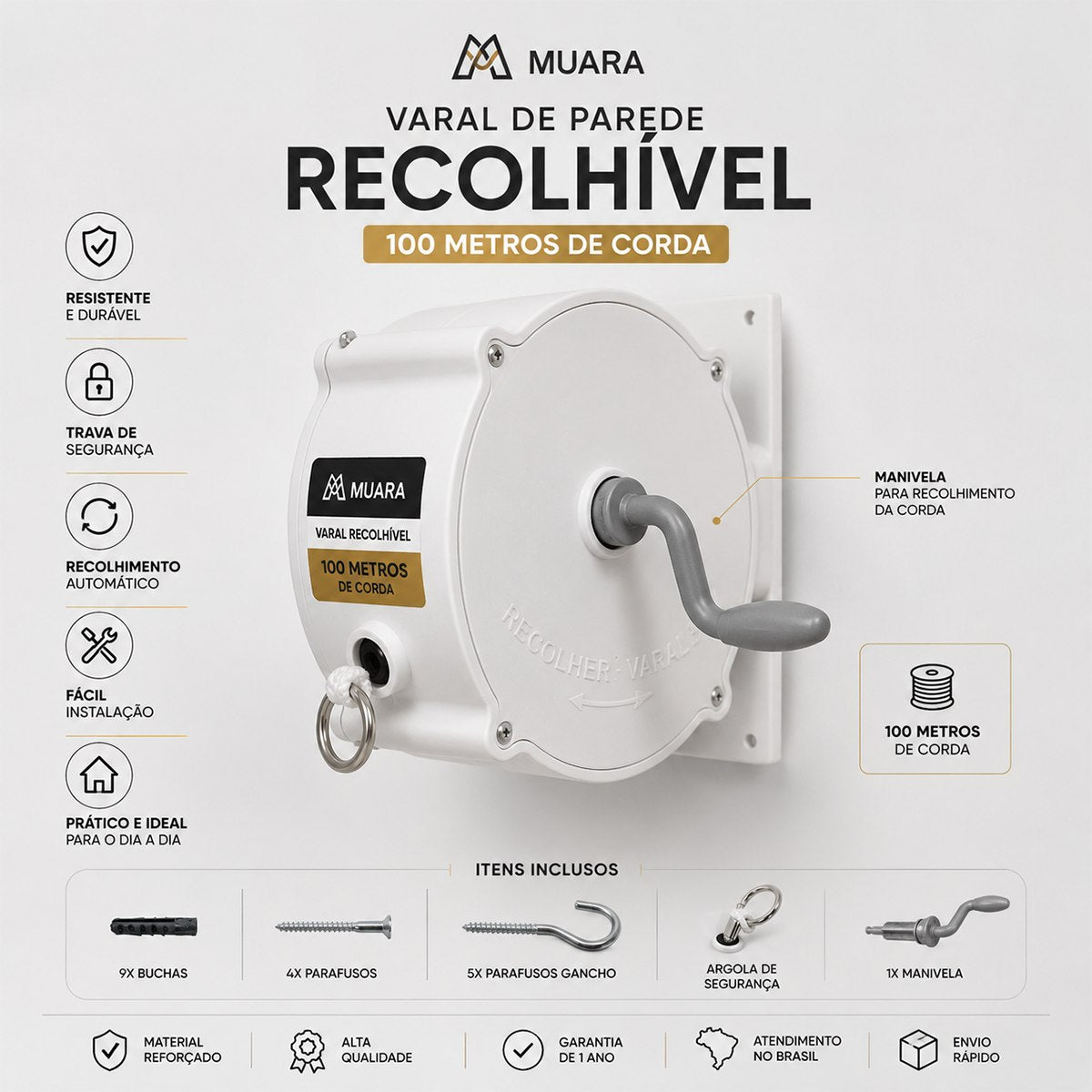 SpaceFlow™ Varal Retrátil Inteligente