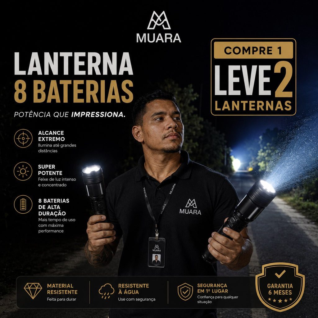 TitanFlash™ Pro 8X  Lanterna Tática de Alta Potência Recarregável