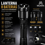 TitanFlash™ Pro 8X  Lanterna Tática de Alta Potência Recarregável
