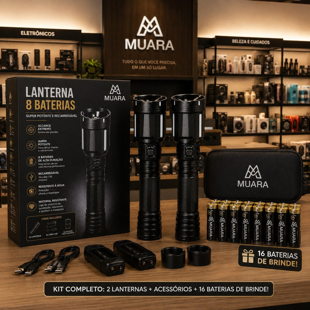 TitanFlash™ Pro 8X  Lanterna Tática de Alta Potência Recarregável