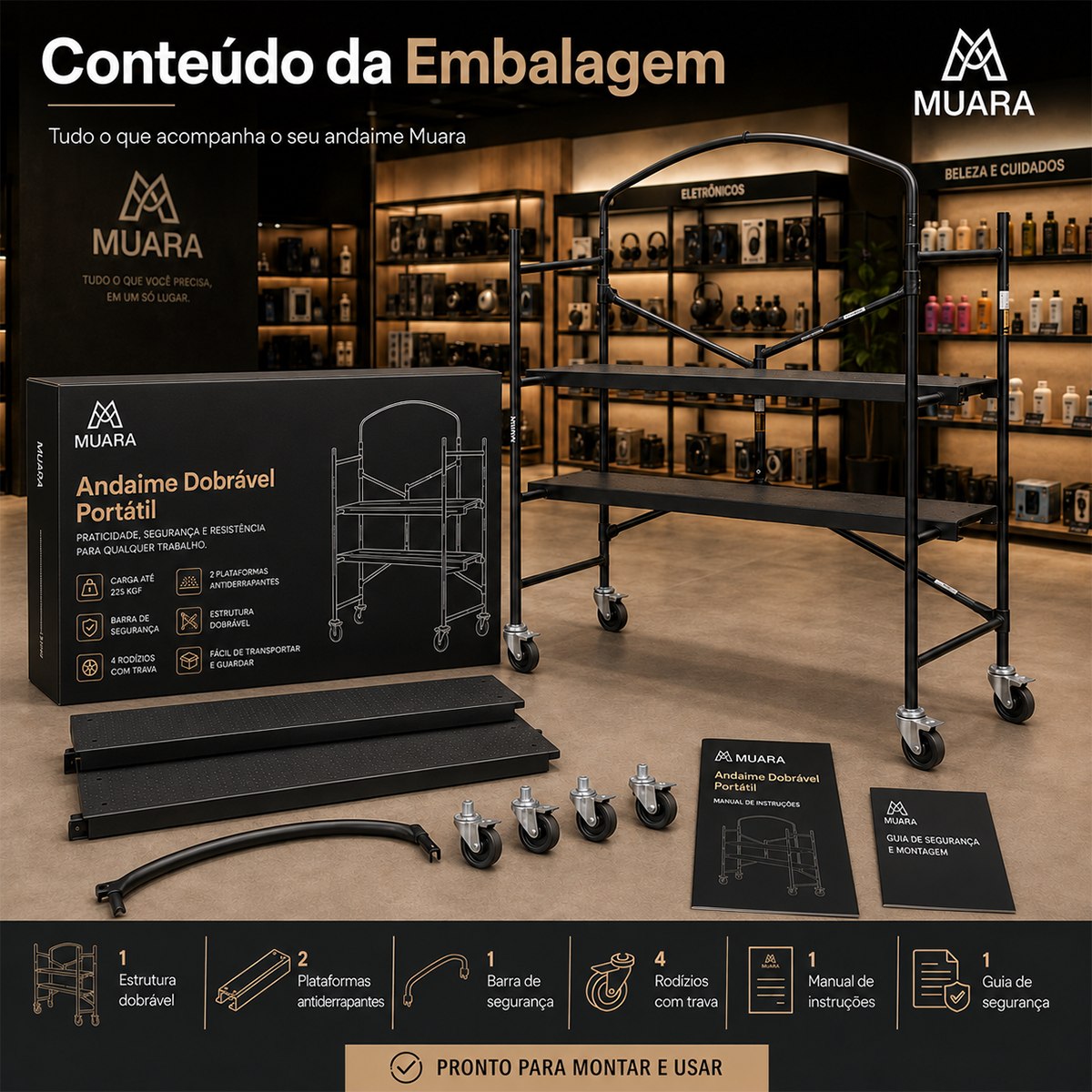 Muara TitanFold™ Andaime Dobrável Profissional